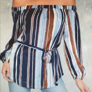 Multi Stripe Off the Shoulder